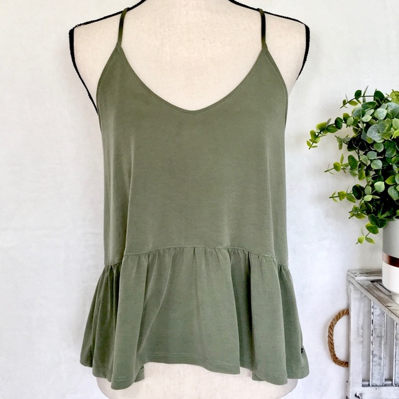 American Eagle Outfitters Tops - American Eagle suede-like peplum tank top.